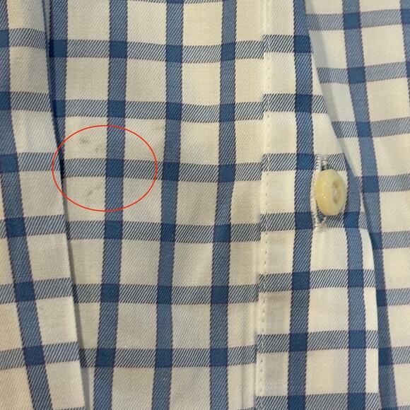 Peter Millar Shirt Mens Medium White Plaid Button Up Long Sleeve Casual *FLAW* - Picture 10 of 10